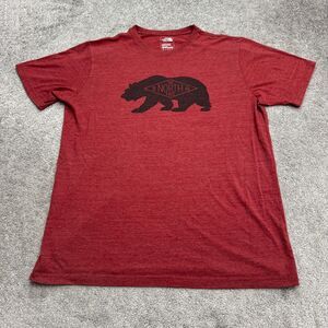 The North Face Slim Fit Graphic T-Shirt Men XL Red Crew Neck California Bear Tee